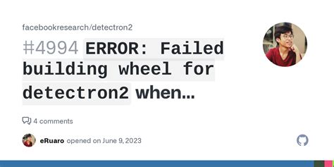 9, but still no luck. . Error failed building wheel for detectron2